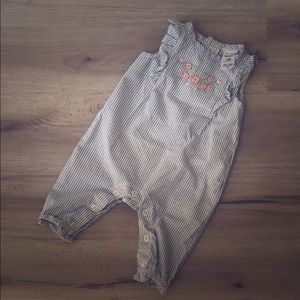 Pinstripe baby romper